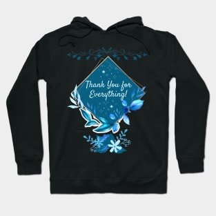 Thank You-Thanksgiving Blue Shade Print Hoodie